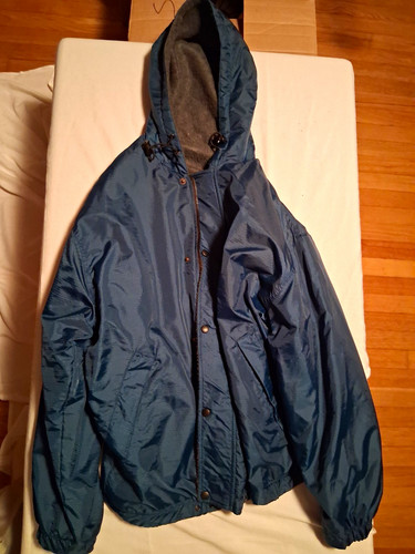 Men blue hooded puffer - hooded,